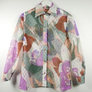 (SOLD) Vintage 70s Printed Button Down